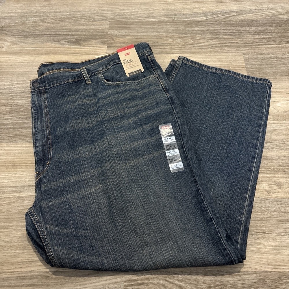 NWT Men's Levi's 559 Relaxed Straight Denim Jeans 54x32 Stretch NEW Blue
